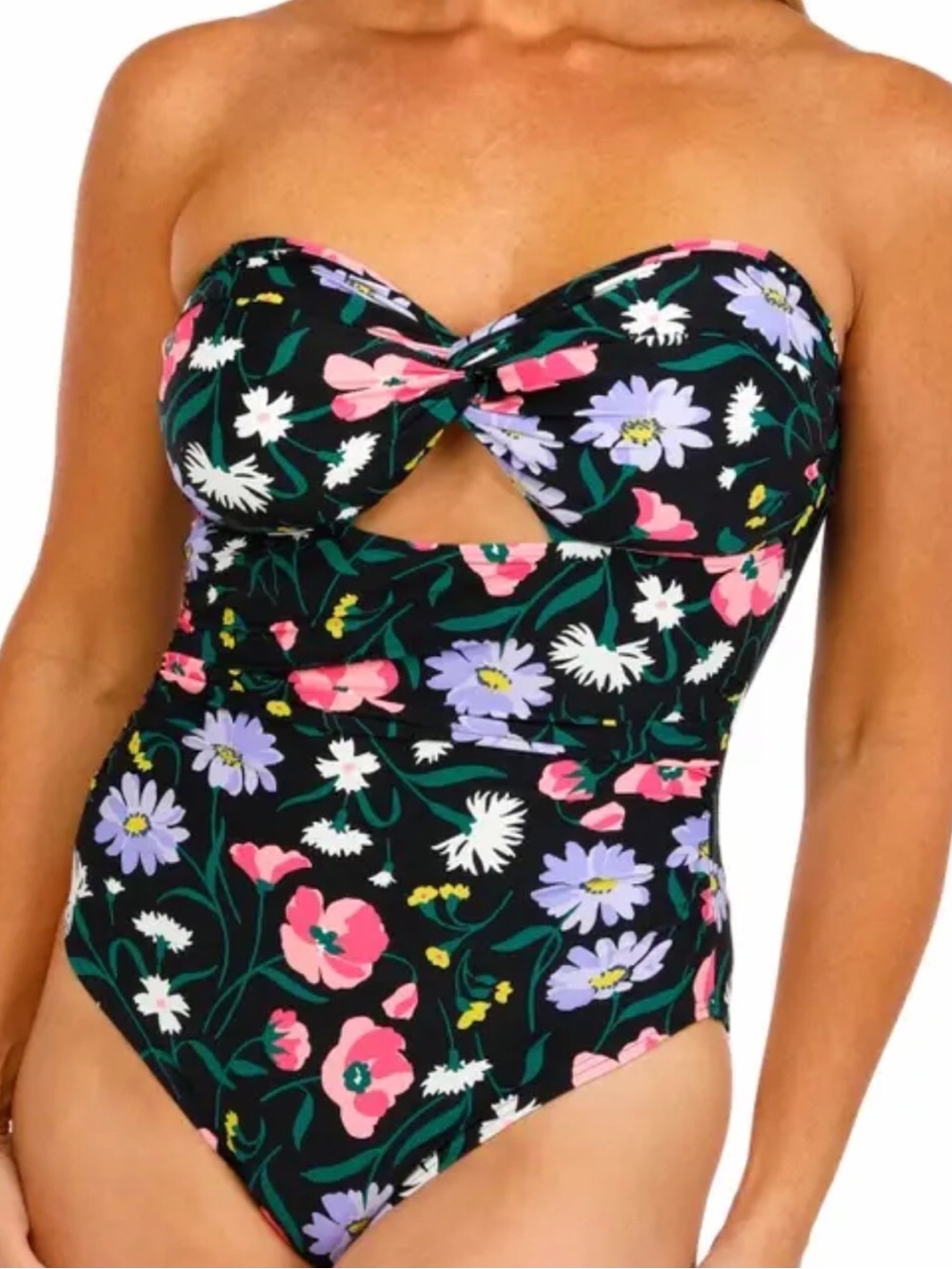 NWT Kate Spade Womens Print Bandeau One Piece Swimsuit